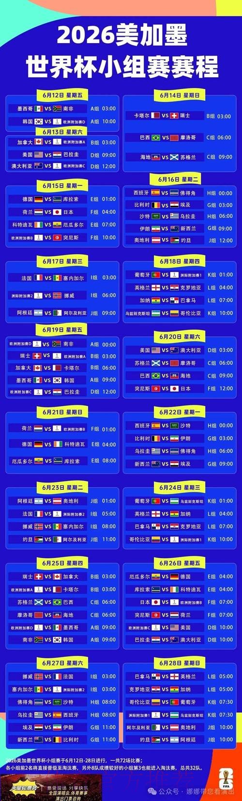 2026世界杯完整赛程官方发布最新时间表查询入口